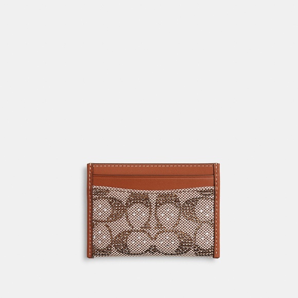 Coach Essential Card Case In Crystal Signature Jacquard - Picture 2 of 3